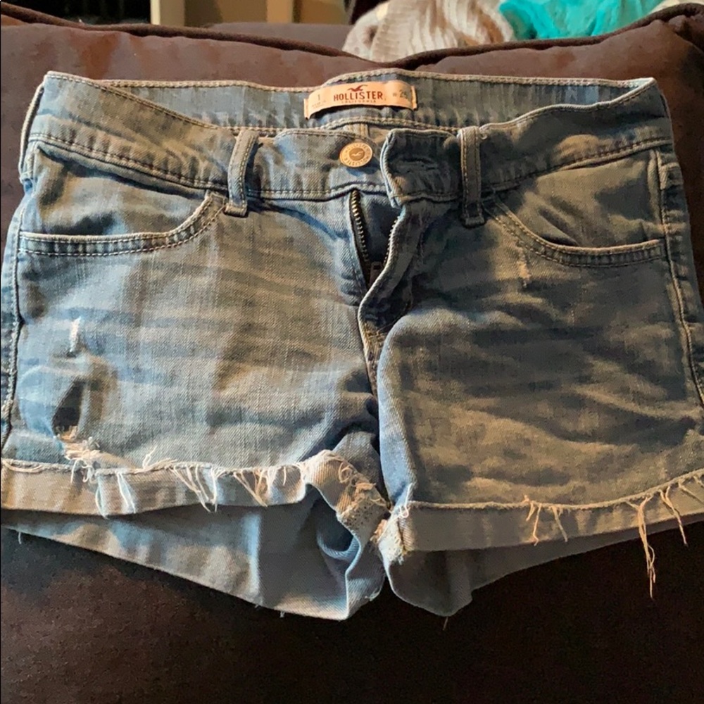 Short denim shorts.